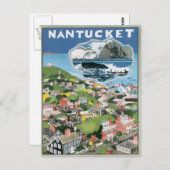 Vintag Nantucket Massachusetts Postkarte (Vorne/Hinten)