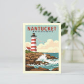 Vintag Nantucket Massachusetts Postkarte (Stehend Vorderseite)