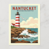 Vintag Nantucket Massachusetts Postkarte (Vorderseite)