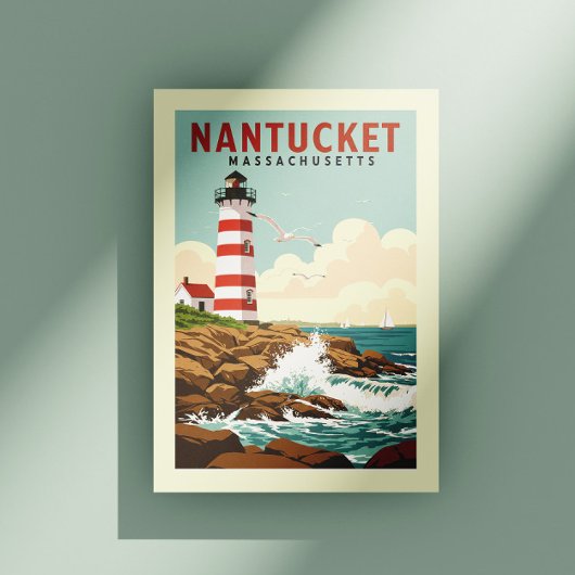 Vintag Nantucket Massachusetts Postkarte