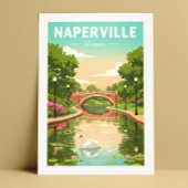 Vintag Naperville Illinois Postkarte