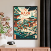 Vintag Nara, Japan - Retro Travel Poster