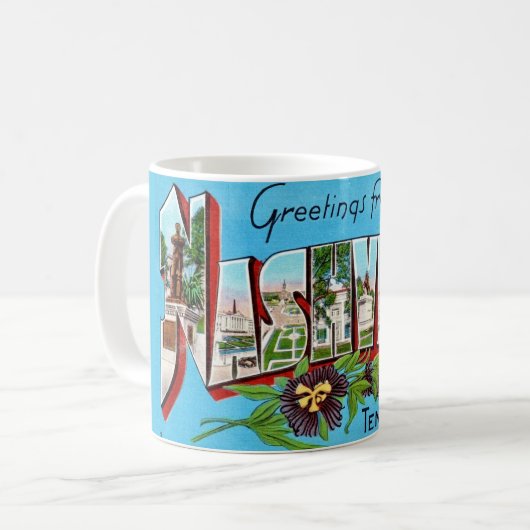 Vintag Nashville Grußkarte Kaffeetasse (Vorderseite Links)
