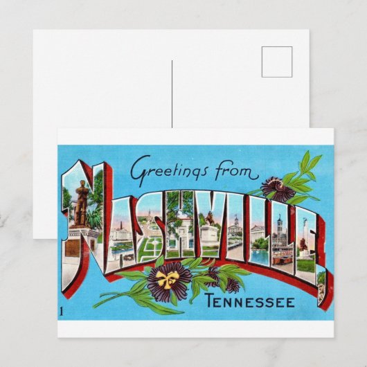 Vintag Nashville Grußkarte Postkarte (Vorne/Hinten)
