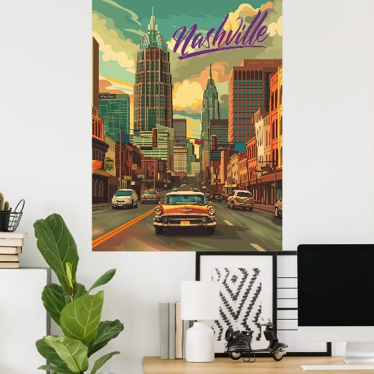 Vintag Nashville Travel Poster (Heimbüro)