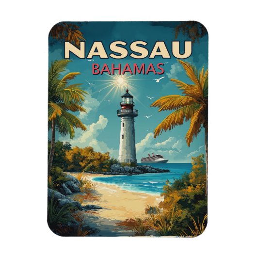 Vintag Nassau Bahamas Magnet (Vertikal)