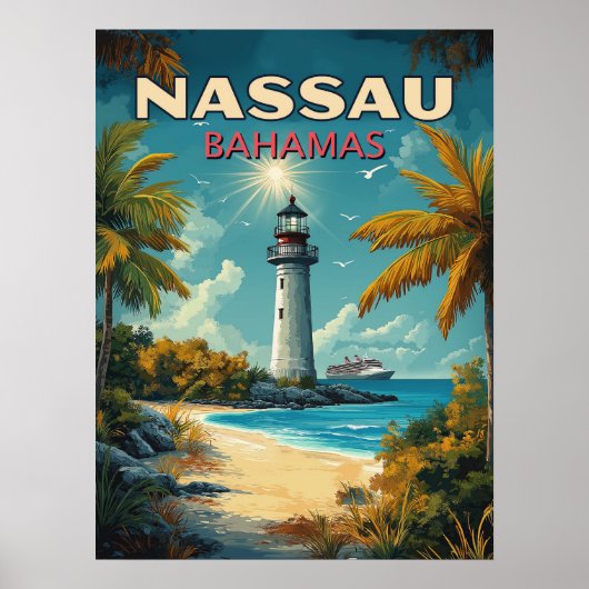 Vintag Nassau Bahamas Poster (Vorne)