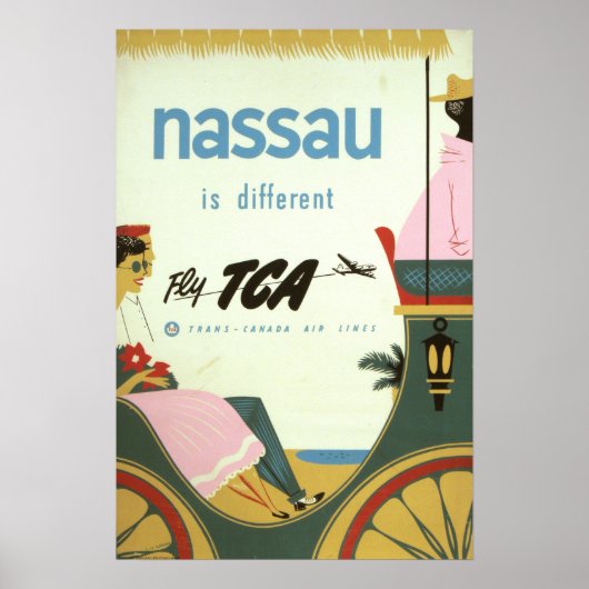 Vintag Nassau Bahamas Travel Poster (Vorne)