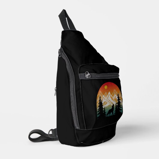 Vintag Nature Wolf Crossbody Bag (Linke Seite)
