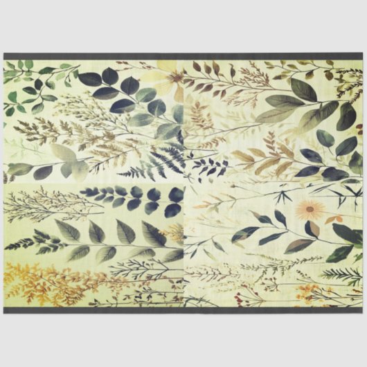 Vintag Naturele Collage Tissue von Elsie Lane Seidenpapier (Vorderseite)