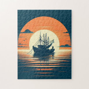 Vintag/Nautische Garnelen/Fischerei Puzzle