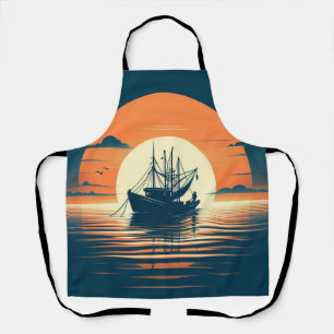 Vintag/Nautische Garnelen/Fischerei Schürze