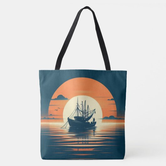 Vintag/Nautische Garnelen/Fischerei Tasche (Vorderseite)