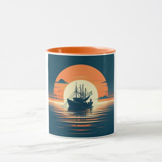 Vintag/Nautische Garnelen/Fischerei Tasse (Zentrum)