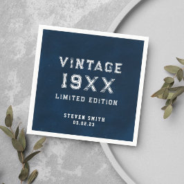 Vintag Navy Blue Custom Year 40. Geburtstag Serviette