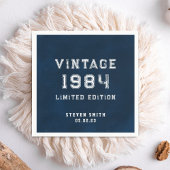 Vintag Navy Blue Custom Year 40. Geburtstag Serviette