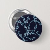Vintag Navy Blue Garden Blumennacht Button (Vorne & Hinten)