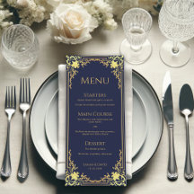 Vintag Navy Blue Imitats Gold Elegante Hochzeit