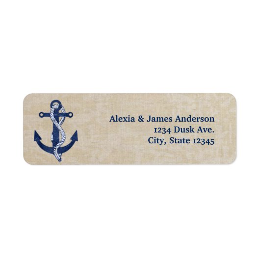 Vintag Navy Blue Nautic Ankeradresse (Vorne)