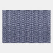 Vintag Navy Lila Red Japan Bishamon Muster Geschenkpapier Set (Vorderseite)