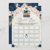 Vintag Navy Travel Brautparty Bingo Game Card Einladung (Vorne/Hinten)