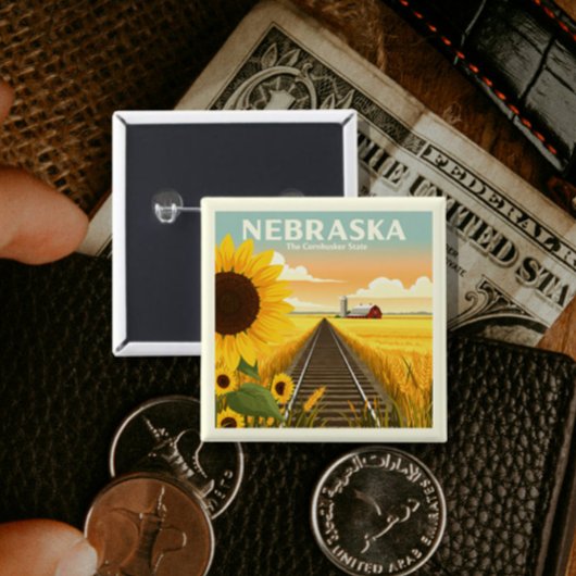Vintag Nebraska Button