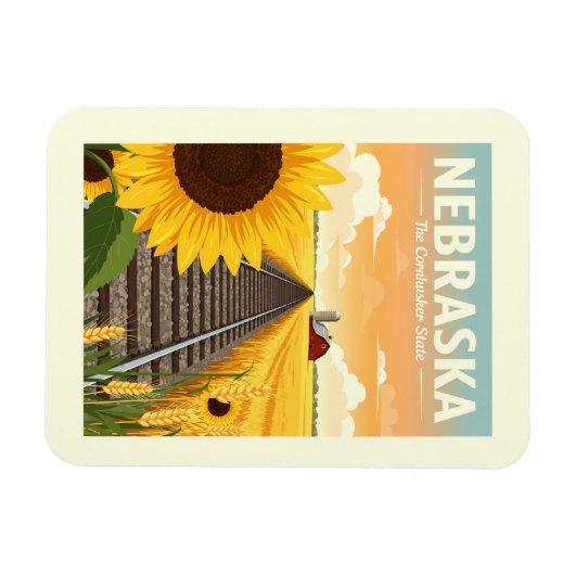 Vintag Nebraska Magnet (Horizontal)