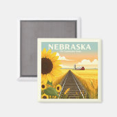 Vintag Nebraska Magnet (Vorderseite/Rückseite)