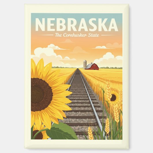 Vintag Nebraska Magnet (Vorderseite)