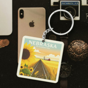 Vintag Nebraska Schlüsselanhänger