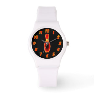 Vintag Neon Bowling Button Armbanduhr