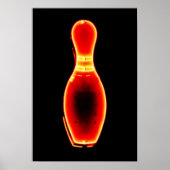 Vintag Neon Bowling Button Poster (Vorne)
