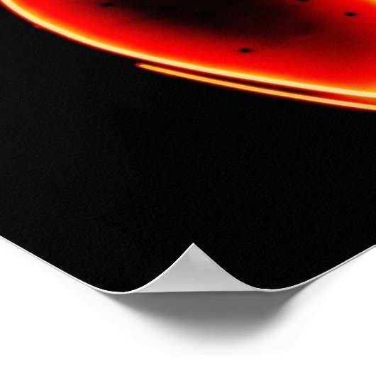 Vintag Neon Bowling Button Poster (Ecke)