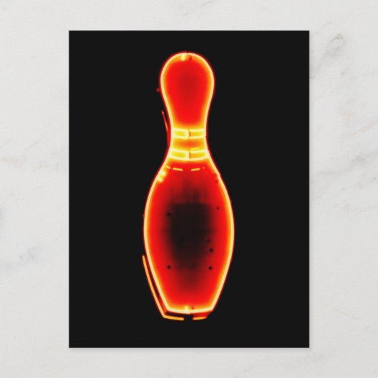 Vintag Neon Bowling Button Postkarte (Vorderseite)