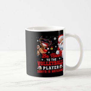 Vintag nett zum Volleyball-Spieler Santa ist was Kaffeetasse