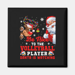 Vintag nett zum Volleyball-Spieler Santa ist was Magnet