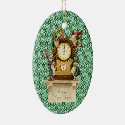 Vintag-neue Jahre-Gnome Keramikornament (Rechts)