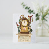 Vintag-neue Jahre-Gnome Postkarte (Stehend Vorderseite)