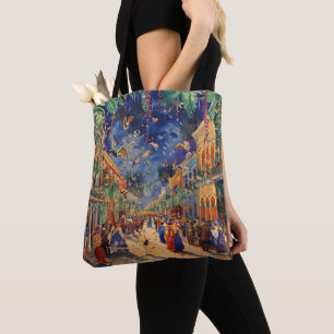 VINTAG NEUE ORLEANS MARDI GRAS SCENE TASCHE
