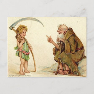 Vintag: Neujahr - Feiertagspostkarte