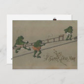 Vintag: Neujahr - Feiertagspostkarte (Vorne/Hinten)