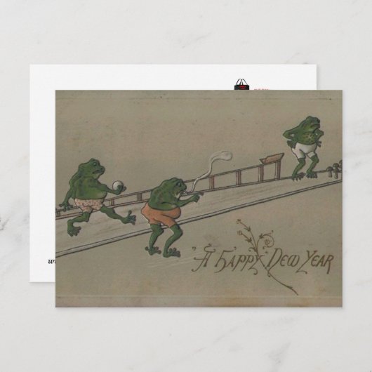 Vintag: Neujahr - Feiertagspostkarte (Vorne/Hinten)