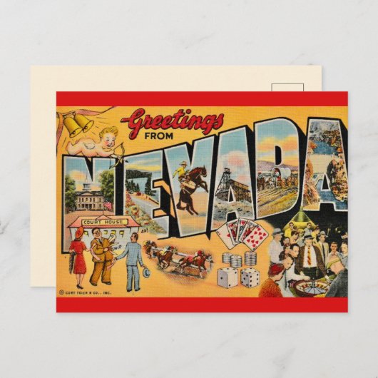 Vintag Nevada Gruß Postkarte (Vorne/Hinten)