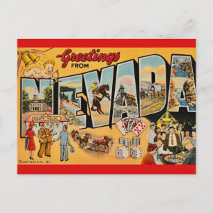 Vintag Nevada Gruß Postkarte