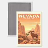 Vintag Nevada Magnet (Vorderseite/Rückseite)