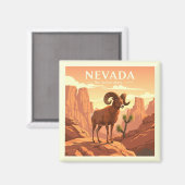 Vintag Nevada Magnet (Vorderseite/Rückseite)