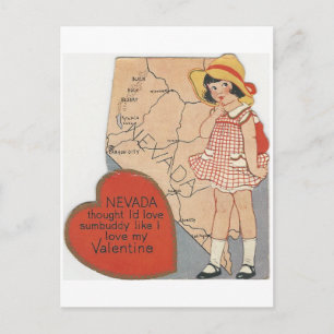 Vintag Nevada Valentine Feiertagspostkarte