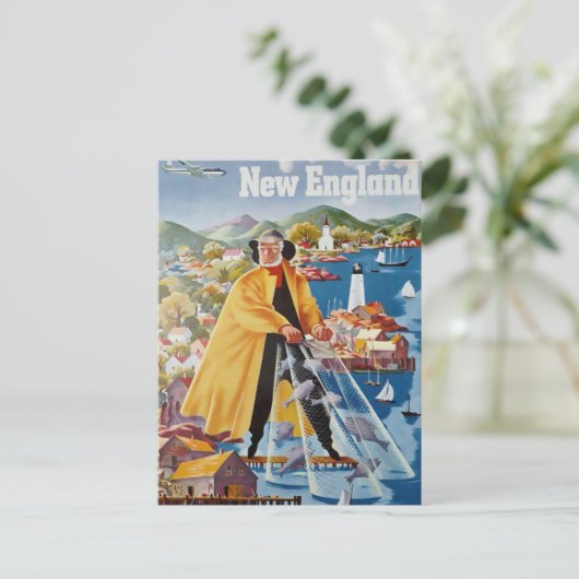 Vintag New England Travel Postcard Postkarte (Stehend Vorderseite)
