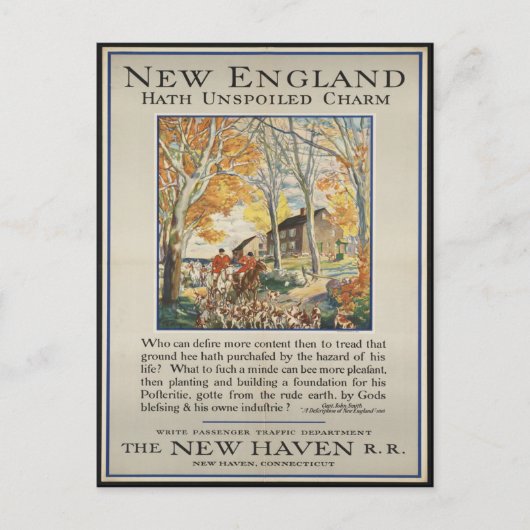 Vintag New England Travel Postcard Postkarte (Vorderseite)