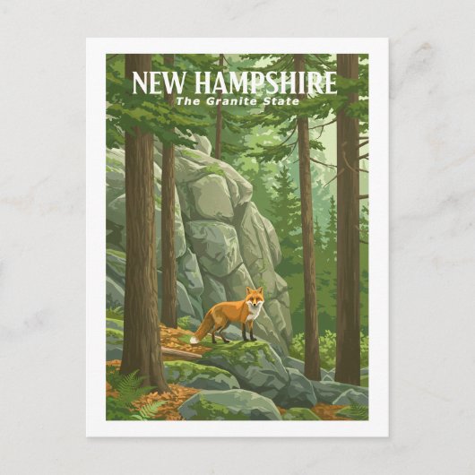 Vintag New Hampshire Postkarte (Vorderseite)